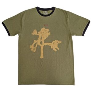 Rock Off officially licensed products Camiseta masculina U2 Joshua Tree Europe 1987. Verde, Verde, P (CDs)