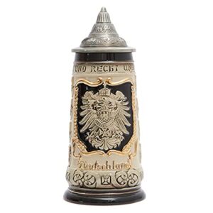 HAUCOZE Caneca de cerveja com brasões alemães bebendo garrafa viking com tampa Petwer para homens pai marido 0,9 litro (Cervejas)