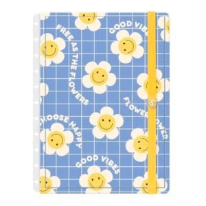 Capa e Contracapa Iscool Disc Para Caderno G Retro Good Vibes Azul (Discos de Vinil)