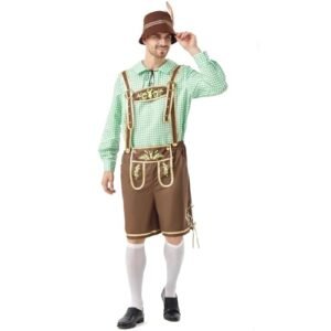 Ezuwail Fantasia masculina da Oktoberfest alemã, 4 peças, conjunto de roupa masculina para festivais de cerveja, fantasias de Halloween para adultos, Verde, M (Cervejas)