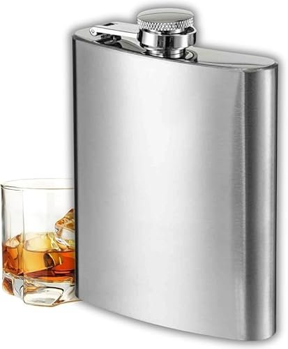 Cantil de Bolso Porta Bebidas em Aço Inoxidável 210ml (7oz) | Ideal para Whisky, Vodka e Bebidas Destiladas (Bebidas)