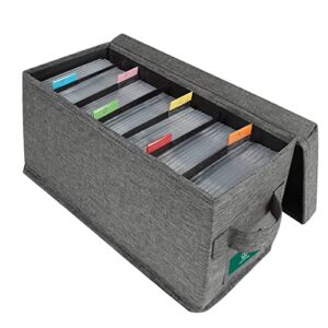T WaveTree Caixa de armazenamento de CD com tampa, organizador prático de suporte de CD com etiquetas de índice, estojo de armazenamento de CD de 35 x 15 x 15 cm para armazenar até 35 CDs e 193 discos (CDs)