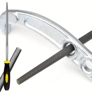 Lima de metal redonda - Garra de aço de alto carbono para escultura em madeira, polimento de metal e gravação de joias - dentes cortados em diamante com revestimento antiferrugem - Alça ergonômica (CDs)