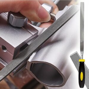 Lixa de metal plana - Garra de aço de alto carbono para escultura em madeira, polimento de metal e gravação de joias - dentes cortados em diamante com revestimento antiferrugem - Alça ergonômica (CDs)