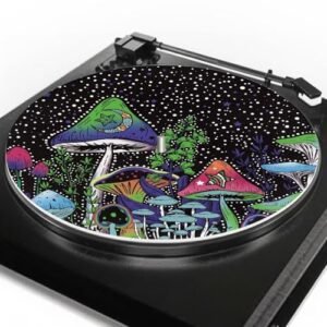 GLENLCWE Tapete para toca-discos Stars Mushroom de 30,5 cm para toca-discos de vinil LP fonógrafo, acessórios para toca-discos de vinil macio, almofada de feltro para toca-discos (Equipamentos)