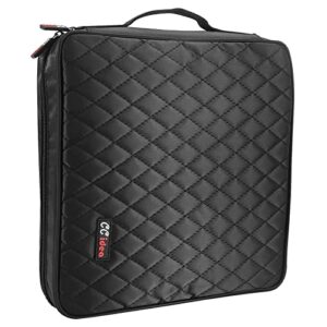 CCidea 200 Capacity CD/ DVD Case Holder Portable Wallet Disc Storage Binder Nylon CD Bag for Car, Home, Office and Travel Carrying Protector Organizer (200-Black) (CDs)