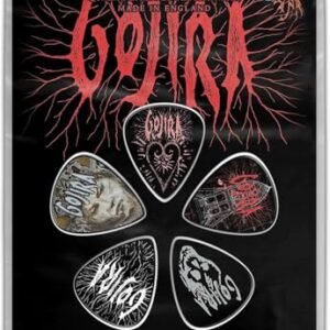 Gojira Plectrum Fortitude (pacote com 5) (tamanho único) (preto/branco/vermelho), preto/branco/vermelho, One Size (CDs)