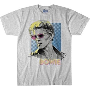 Liquid Blue Camiseta unissex adulto padrão David Bowie Sketch, Cinza mesclado, M (CDs)