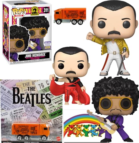 The Rocks Music Figure Pop with Queen & Exclusive Jimi Hendrix + Superstar Fredd Mercury - Beatles Tour + Dead Bears Classic Items (Discos de Vinil)