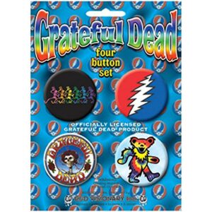 C&D Visionary Licenses Products Grateful Dead-Skeleton Assorted Artworks 1.5" Button Set, 4-Piece (CDs)
