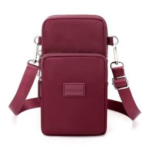 Bolsa transversal para celular feminina, leve, pequena, bolsa tiracolo para celular, bolsa de viagem bolsa de ombro para mulheres, Vinho tinto, Small (Vinhos)