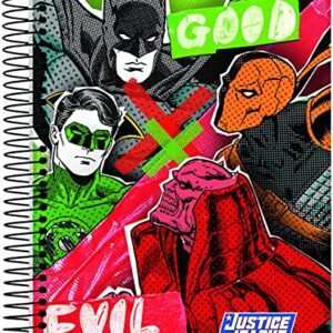 Caderno Espiral Univ CD 10x1 160 Folhas Liga da Justiça FSC Jandaia, Pacote com 4 unidades (CDs)