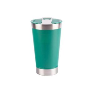 Copo Térmico Cerveja Chopp Inox Com Tampa Abridor 480ml - XTUNED (Verde Água) (Cervejas)