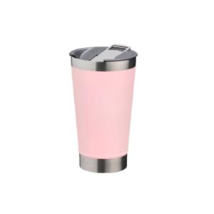 Copo Térmico Cerveja Chopp Inox Com Tampa Abridor 480ml - XTUNED (Rosa Claro) (Cervejas)