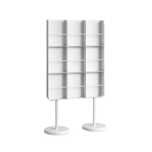 KEG801302 Rack minimalista para armazenamento de discos de vinil de metal com base de mármore, estante de livros com pernas altas, armazenamento de revistas (branco) (Discos de Vinil)