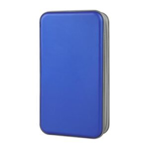 Capa para CD alavisxf xx, suporte de CD de plástico rígido com capacidade de 96, suporte de armazenamento de disco de DVD protetor, portátil, com zíper, CD e DVD, organizador de armazenamento para carro, casa, viagem, Azul, 96 Capacity (CDs)