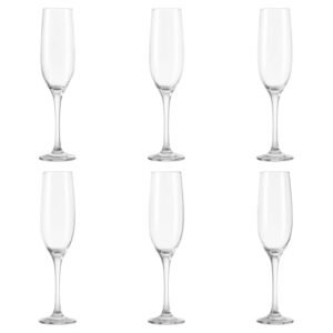 Scazu - Taças de Champanhe em Vidro Luxo 190ml – Jogo com 6 Unidades | Design Elegante, Ideal para Brindes, Casamentos e Festas (Vinhos)