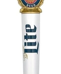 Miller Alça de cerveja Lite Signature Fine Pilsner, branca e dourada, equipamento profissional para torneira de bar - Tamanho completo - Edição 2025 (Cervejas)