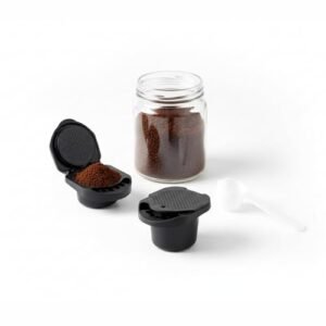 Adaptador Café Moído Reutilizável com Colher Dosadora - Cápsula Refil Compatível Máquinas Café - Plástico Premium Livre BPA (Café)