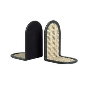 VHDY85KA Suporte para livros Suporte de livros chinês retrô de couro de bambu em forma de L para estante terminais de livros para prateleiras estudo escritório mesa livros terminais (CDs)