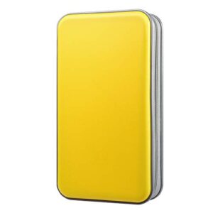 Capa para CD da alavisxf xx, 96 capacidades, suporte de CD de plástico rígido, capa protetora de armazenamento de disco de DVD com zíper portátil, organizador de CD e DVD, carteira para armazenamento de carro, casa e viagem (capacidade de 96 unidades, amarelo) (CDs)