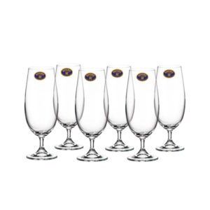 Taça para Cerveja 380ml Conjunto com 6 Peças em Cristal Transparente Elegante, Ideal para Presentes, Eventos, Bares Design Premium (Cervejas)