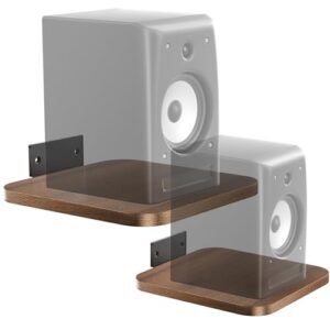 WALI Prateleiras de alto-falante flutuantes resistentes montadas na parede - conjunto de 2 - para som surround e traseiro, satélite, alto-falantes de estante e home theater - design resistente de 20 x (Equipamentos)