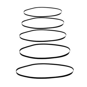 JIEPRO Correias de substituição para toca-discos, 5 peças de especificações diferentes, gravador de máquina, correia de borracha para a maioria dos toca-discos acionados por correia, compatível com (Equipamentos)