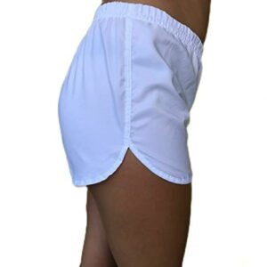Shorts Tactel Feminino Bermudinha Praia Treino Caminhada Vinha Fashion (BRANCO, GG: 46-48) (Vinhos)