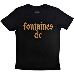 Rock Off officially licensed products Camiseta com logotipo da banda gótica Fontaines D C, Preto, G (CDs)