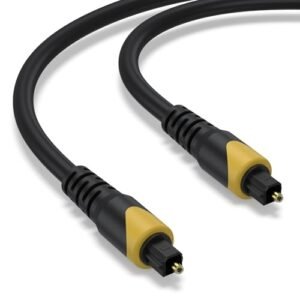Amzpas Cabo óptico de 1 m, cabo Toslink digital banhado a ouro, extensão de cabo SPDIF, cabo de fibra óptica compatível com soundbar e TV, Home Theater ou console de jogos (Equipamentos)
