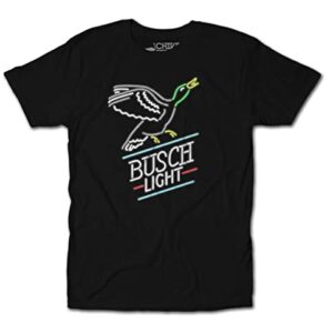 Camiseta Busch Light Duck – Camiseta com estampa neon Beer Sign Hunting, Preto, GG (Cervejas)