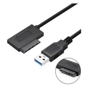 A3vsbr Cabo externo conversor Adaptador Usb 3.0 Para Cd/dvd rom dual layer Sata 7 + 6 (13 Pinos) mini SATA slimline compativel com driver de notebook case caddy gaveta (CDs)