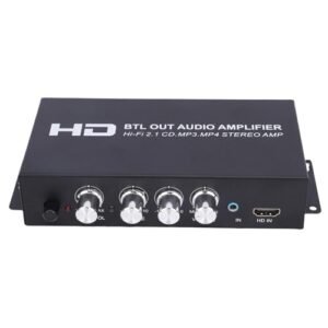 Heayzoki Amplificador de áudio Estéreo, Receptor de Som de Canal Duplo, Amplificador Estéreo HiFi Com Bluetooth, Suporte para Controle de Graves de Entrada HDMI AUX para Smartphones, (plugue (Equipamentos)