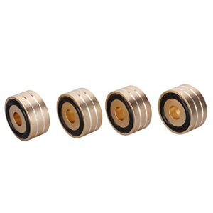 Estink Pés de Isolamento de Alto-falante, 4 PCS 7075 Suporte de Ponta de Liga de Alumínio de Aviação Com Anel de Absorção de Choque de Borracha para Amplificador DAC Toca-discos (Dourado) (Equipamentos)