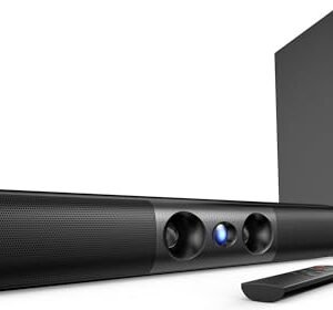 RIOWOIS Barra de som para Smart TV, barra de som de 3,1 canais com subwoofer com fio, graves profundos de 100 W, Bluetooth 5.3, conexão TV-ARC/óptica/AUX/Bluetooth, sistema de som surround para TV, PC (Equipamentos)