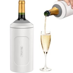 MoreFeel Resfriadores de Vinho para Garrafas - Presente Ideal para Os Amantes de Vinho, Balde Portátil de Aço Inoxidável com Manga Refrigeradora de Champanhe - Parede Dupla Isolada A Vácuo para A Maio (Vinhos)