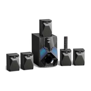 Sistema de Home Theater Bobtot B79 5.1 Canais com Subwoofer de 8 Polegadas, 1000W de Potência, Bluetooth 5.3, Entradas HDMI ARC, Óptica, USB e Função Karaokê, Som Surround para Smart TV e Games (Equipamentos)