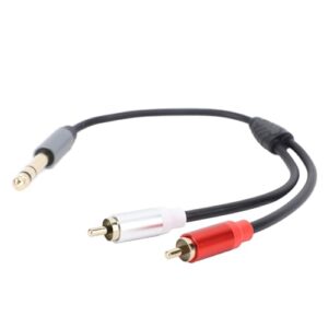 6.35mm Stereo Macho para 2 Macho Cabo, 11.8 Inch 6.35mm Masculino Y Splitter Converter Cable, Upgraded Stereo Audio Cord Replacement for Amplifier Speaker CD Player (CDs)