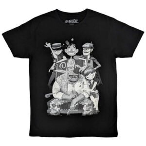 Camiseta masculina Gorillaz George Spray preta, Preto, G (CDs)