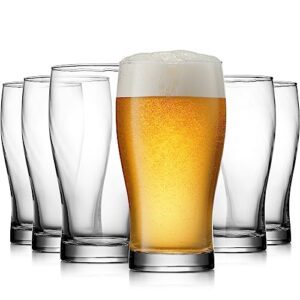 Glaver's Pilsner Copos de Cerveja Conjunto de 6. Copos de 540 ml, Copos de Copo de Beber com . Copos de Bar para Coquetéis, Cerveja, Refrigerante, Suco, Smoothies. para homens. (Cervejas)