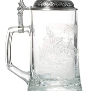 Birsppy James Mager Glass Mallard Stein Etched German Glass Beer Stein (Cervejas)