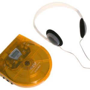 Audiovox Leitor de CD pessoal CE-145T com proteção antipulgas de 40 segundos (tangerina translúcida) (CDs)