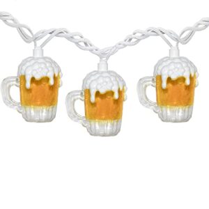 Oviejo Canecas de cerveja 3D, decoração de celebração do dia de São Patrício, luz de copo de festa de 2,5 m com 10 copos de cerveja, luzes de pátio de verão conectáveis para bar, aniversário, quarto (Cervejas)