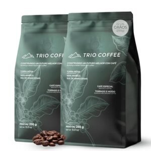Kit 2x Café Especial TRIO COFFEE em Grãos 250g | 100% Arábica | Torra Média | Origem Própria | Equilíbrio e Sustentabilidade (Café)