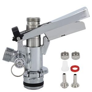 Chazcool Acoplador de barril, acoplador de barril de cerveja de aço inoxidável G5/8 U tipo 304, acessório dispensador para bar e restaurante, acoplador de barril Sankey (Cervejas)