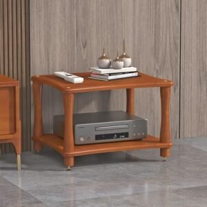 Prateleira de canto para toca-discos estéreo Home Office HiFi Rack para casa/escritório/teatro, videogame, DVD, prateleiras (cor verniz transparente, 2 camadas) (Equipamentos)