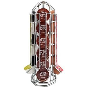 MS Aramados, 262, Suporte Giratório Porta 24 Cápsulas Cafe Dolce Gusto Cápsula, cor Cromado, Aço (Café)
