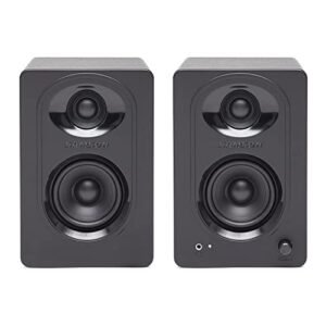 Samson Par de monitores de estúdio SAM30 de 7,5 cm com Woofer de polipropileno e tweeter de cúpula de seda de 9,5 cm em MDF com cobertura de vinil texturizado (preto) (Equipamentos)