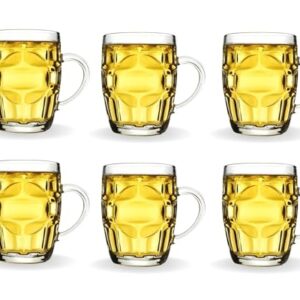 Kit de 6 Canecas de Vidro de 300ml Comporta Latinha De 269ml Serve Para Presente Bebidas Cerveja Chopp Agua Suco Refrigerante Vidro Resistente Pub Bar (Cervejas)